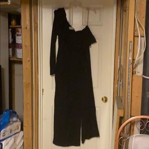 Fame and Partners Ruffle Black Jumpsuit Size 10